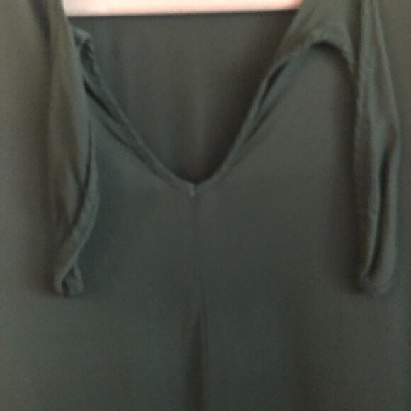 zara Dark Green Keyhole Tie Neck Long Sleeve Blouse - Picture 7 of 9